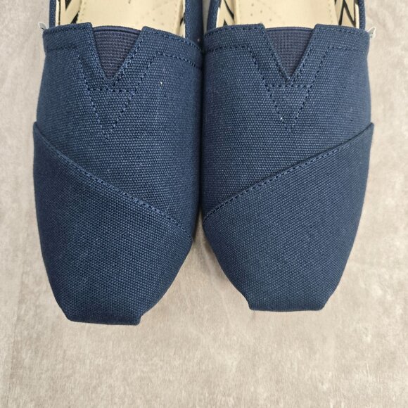Toms Alpargata Slip On Shoes Canvas Navy Blue Minimalist Comfort Flats Size 9.5 - Picture 9 of 11